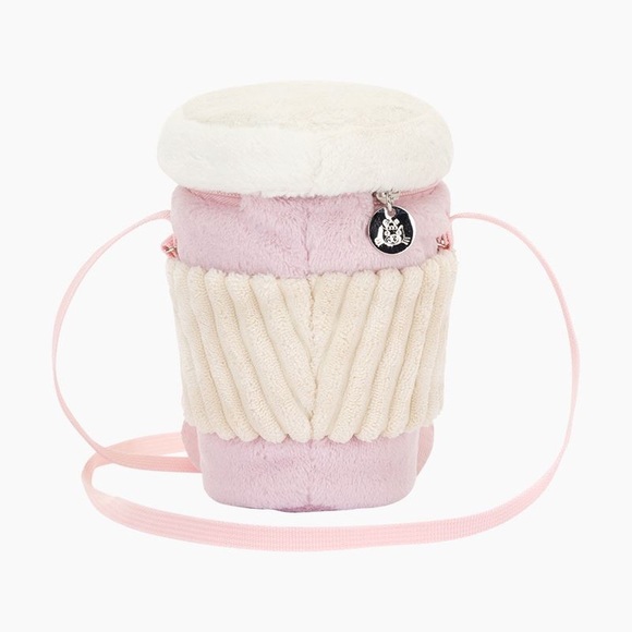 Jellycat Amuseable Coffee-To-Go Pink Bag Soft and Plush NWT - Picture 2 of 2